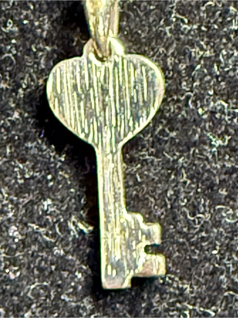 Italian Heart Key Pendant Necklace Silver Tone Crystal Accent 17 Inch Chain